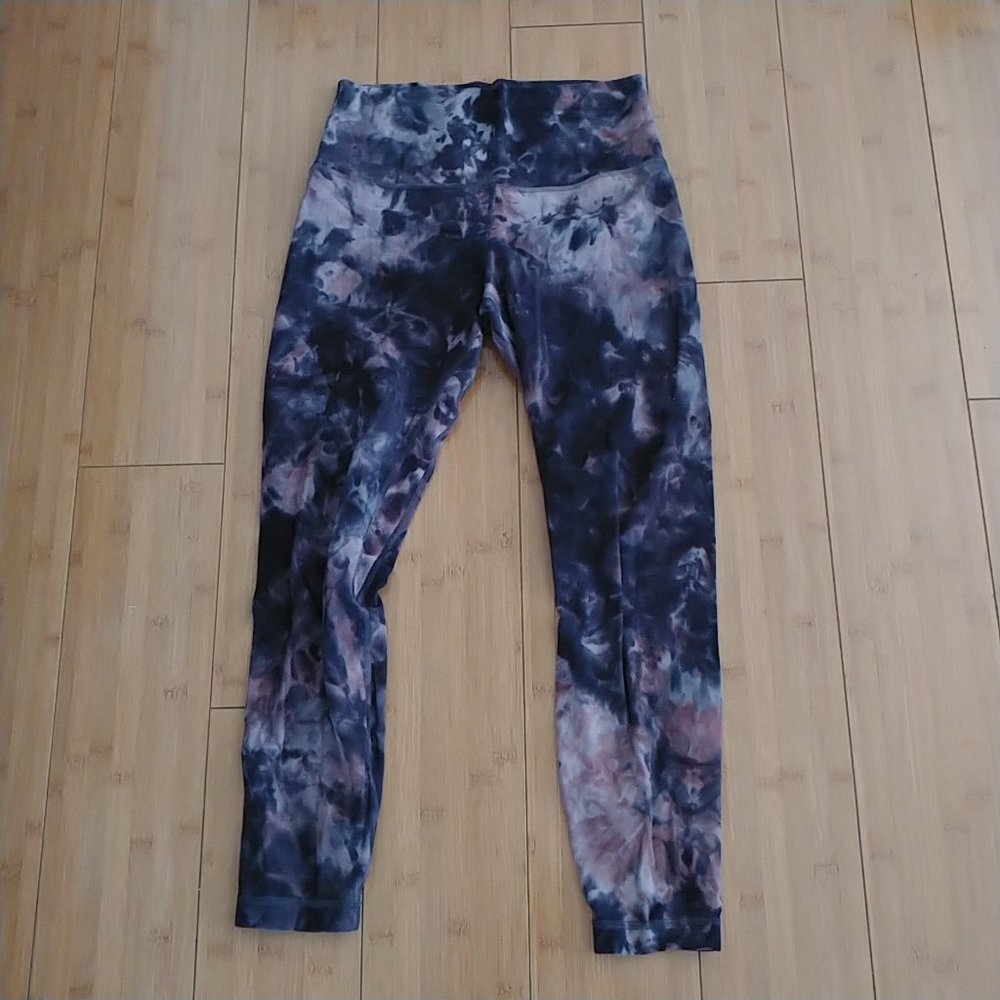 Lululemon Align HR Pant Leggings 25" Diamond Dye Pink Black Size 8